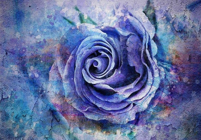 Purple Floral Abstract Non-woven Photo Wallpaper 