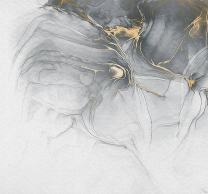 Ink Gold and Grey Fluid Marble Imitation Stone Non-woven photo wallpaper 300 cm x 280 cm | 118" x 110"