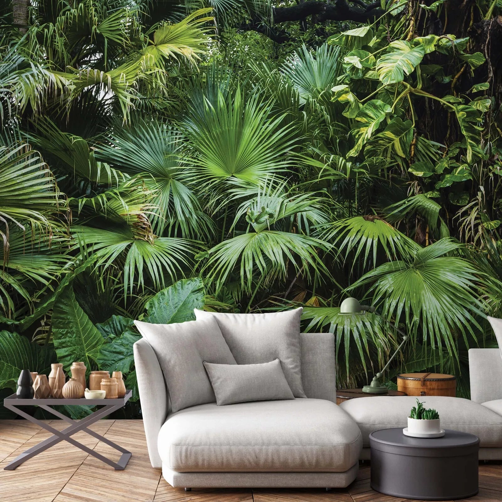 Green Jungle Plants Botanical Non-Woven Photo Wallpaper 