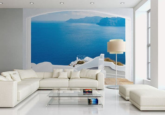 Santorini Greece Coast Seaside Photo Wallpaper Nice Wall