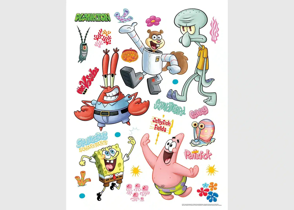 Spongebob Bikini Bottom Characters Large Stickers Decals Set Wall Stickers SpongeBob SquarePants