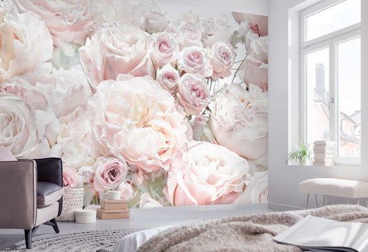 Spring Roses Pink Floral Photo Wallpaper 