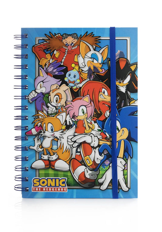 Sonic The Hedgehog A5 Sketchbook Green Hill Zone Gang Lined Notebook Sonic