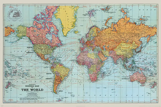 Stanfords General Map Of The World Poster Pyramid International