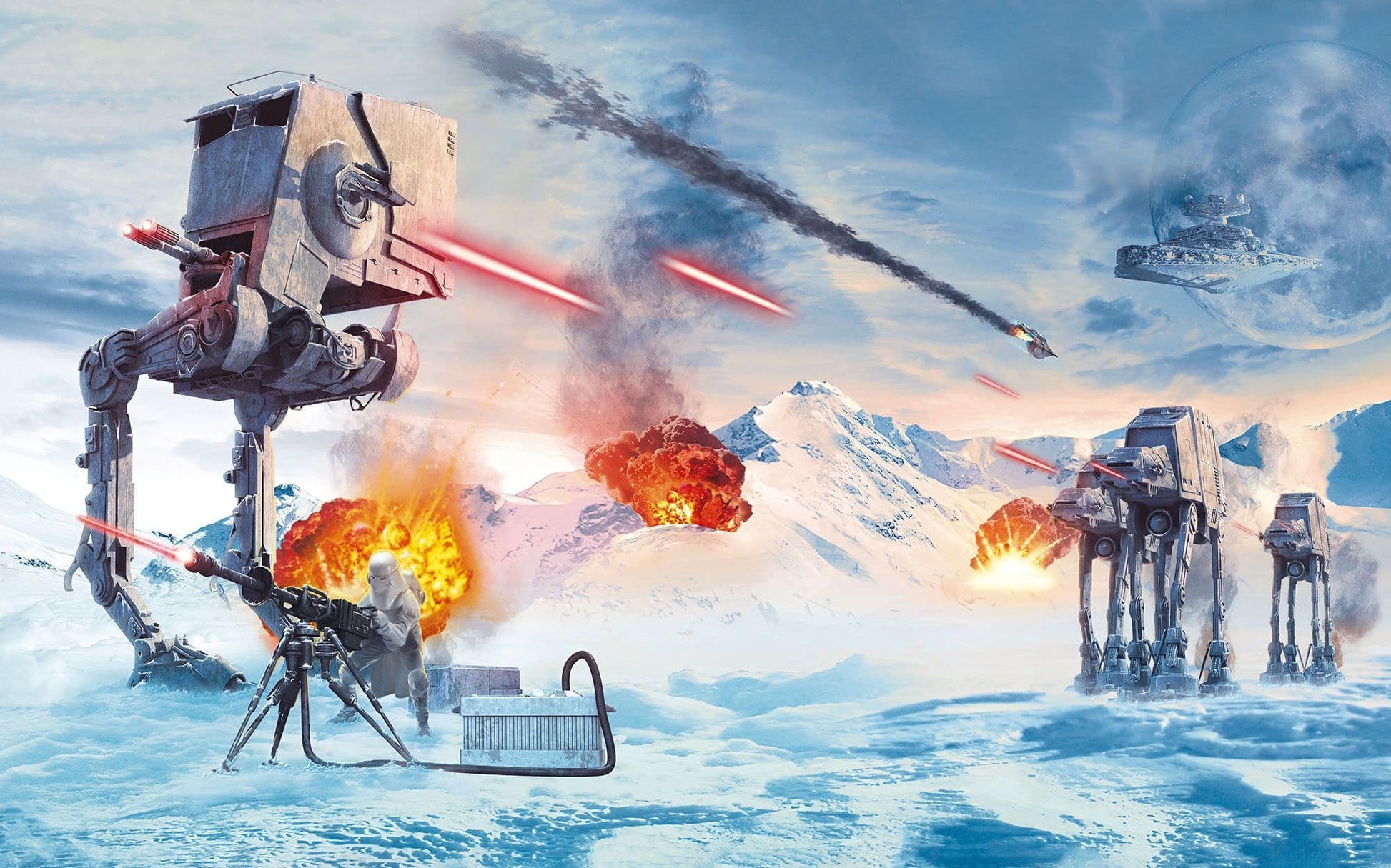  Hoth Showdown  Non-Woven Wallpaper Mural Star Wars