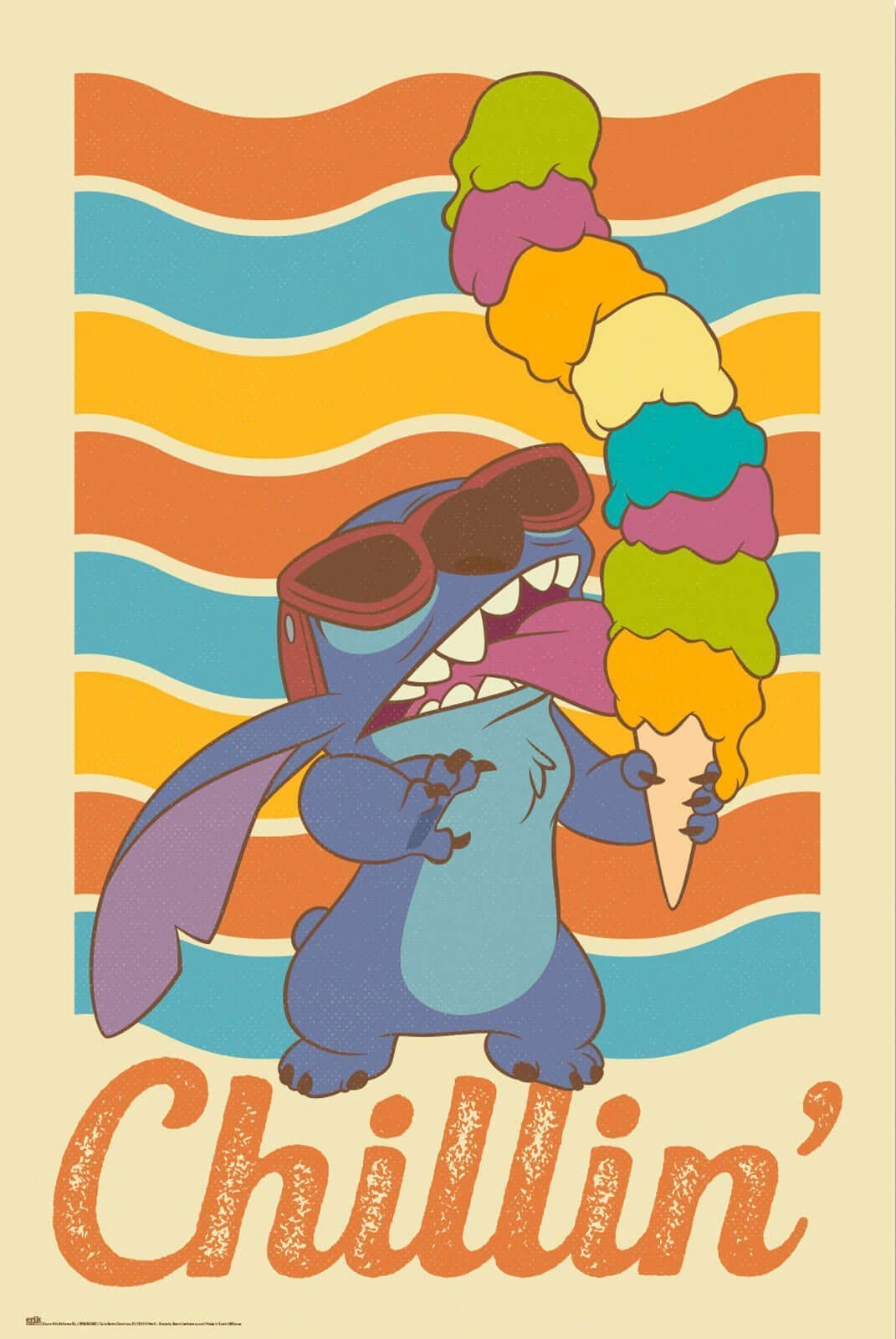 Stitch Chillin Poster Disney