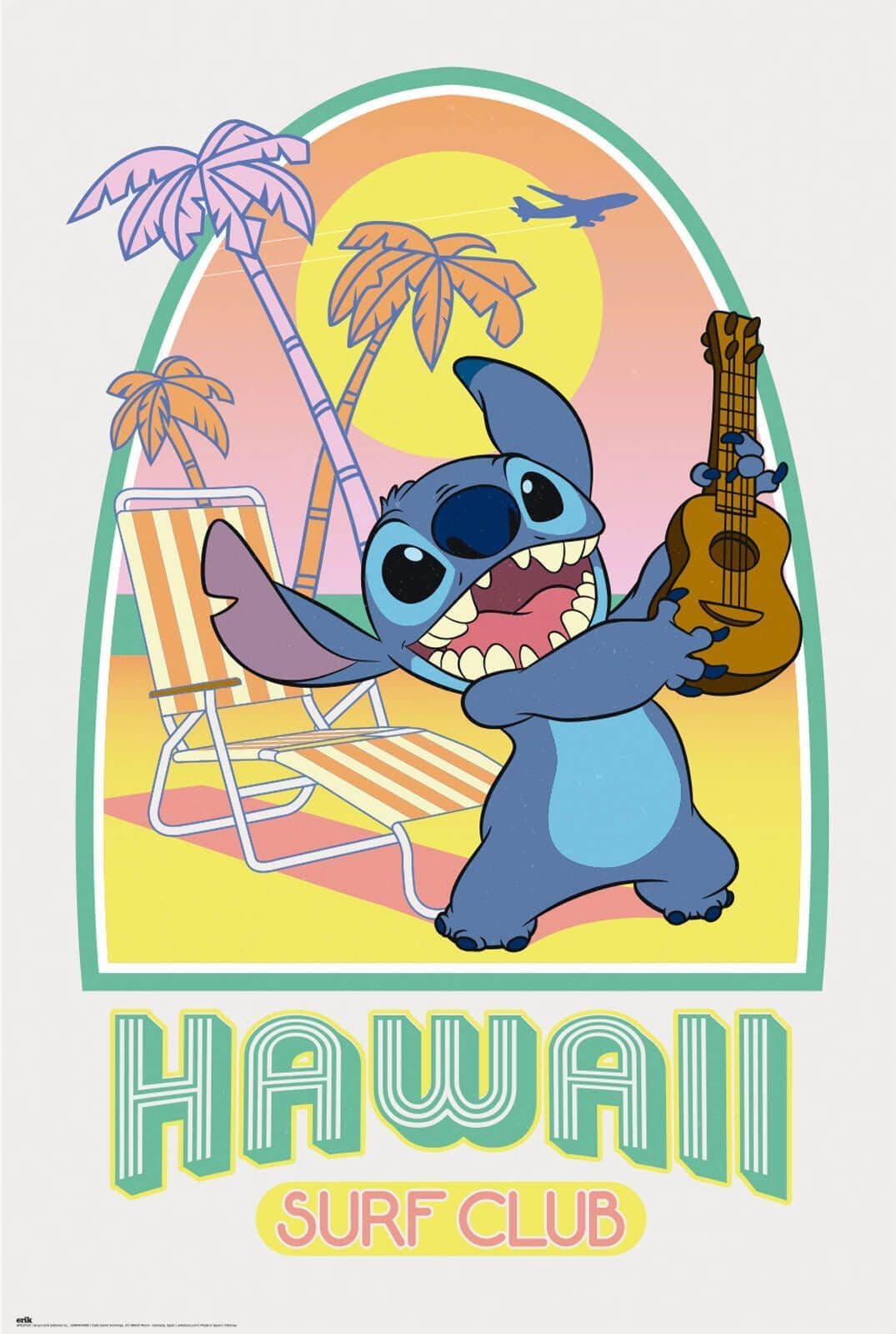 Stitch Hawaii Club Surf Poster Disney