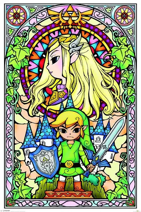 The Legend Of Zelda Stained Glass Poster The Legend Of Zelda