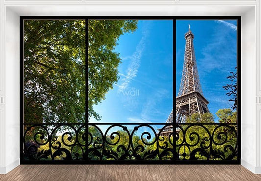 Eiffel Tower view from Balcony Photo Wallpaper Nice Wall