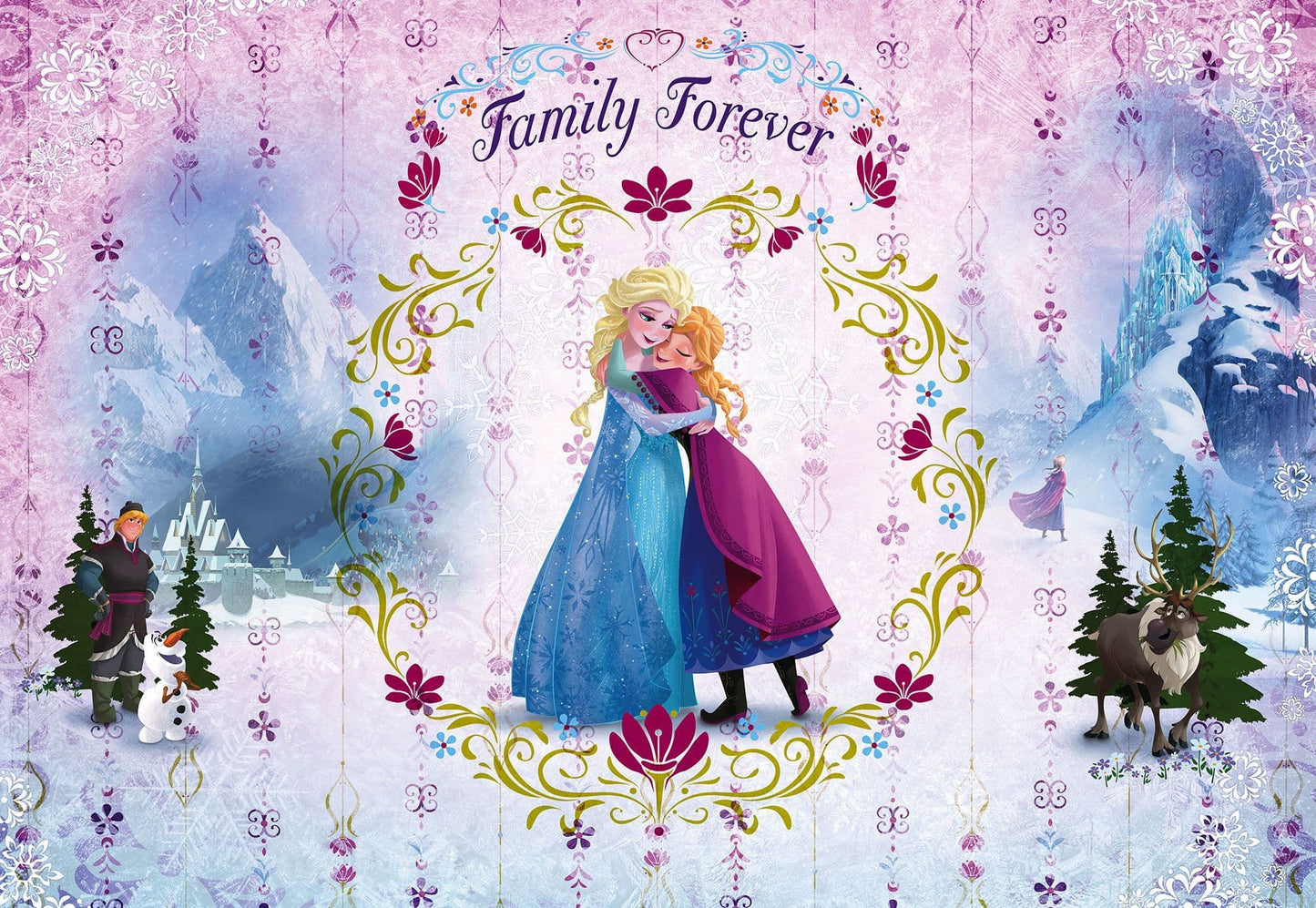 "Frozen" Family Forever Elsa & Anna Non-Woven Wallpaper Mural Disney