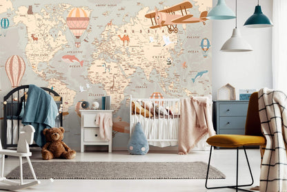 Map of the World Adventure Non-woven Photo Wallpaper 