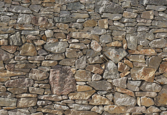 Grey and Orange Natural Stones Non-Woven Wall Mural 