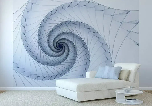 White and Blue Spirals Art Teen Photo Wallpaper Nice Wall