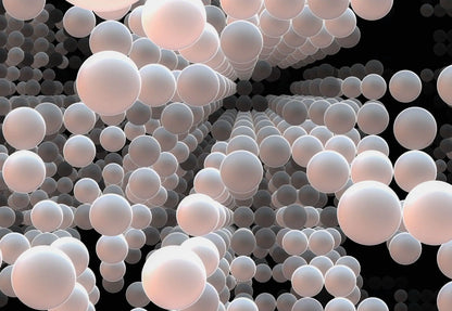 White Grey and Black Spheres 3D Photo Wallpaper (W x H) 368cm x 254cm (144" x 100")