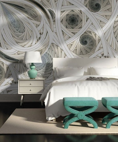 White Yellow Spirals Art Photo Wallpaper Nice Wall