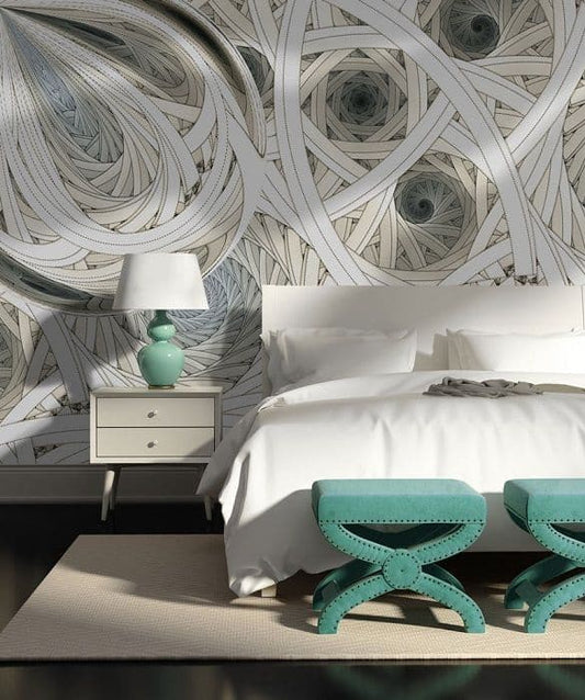 White Yellow Spirals Art Photo Wallpaper Nice Wall