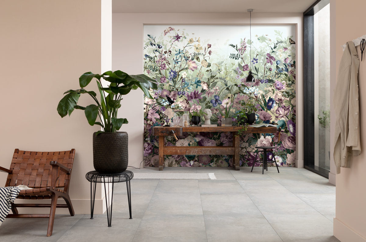 Botanical Design Flowers and Plants Floral Non-Woven Wall Mural  (W x H) 368cm x 248cm (144" x 98")