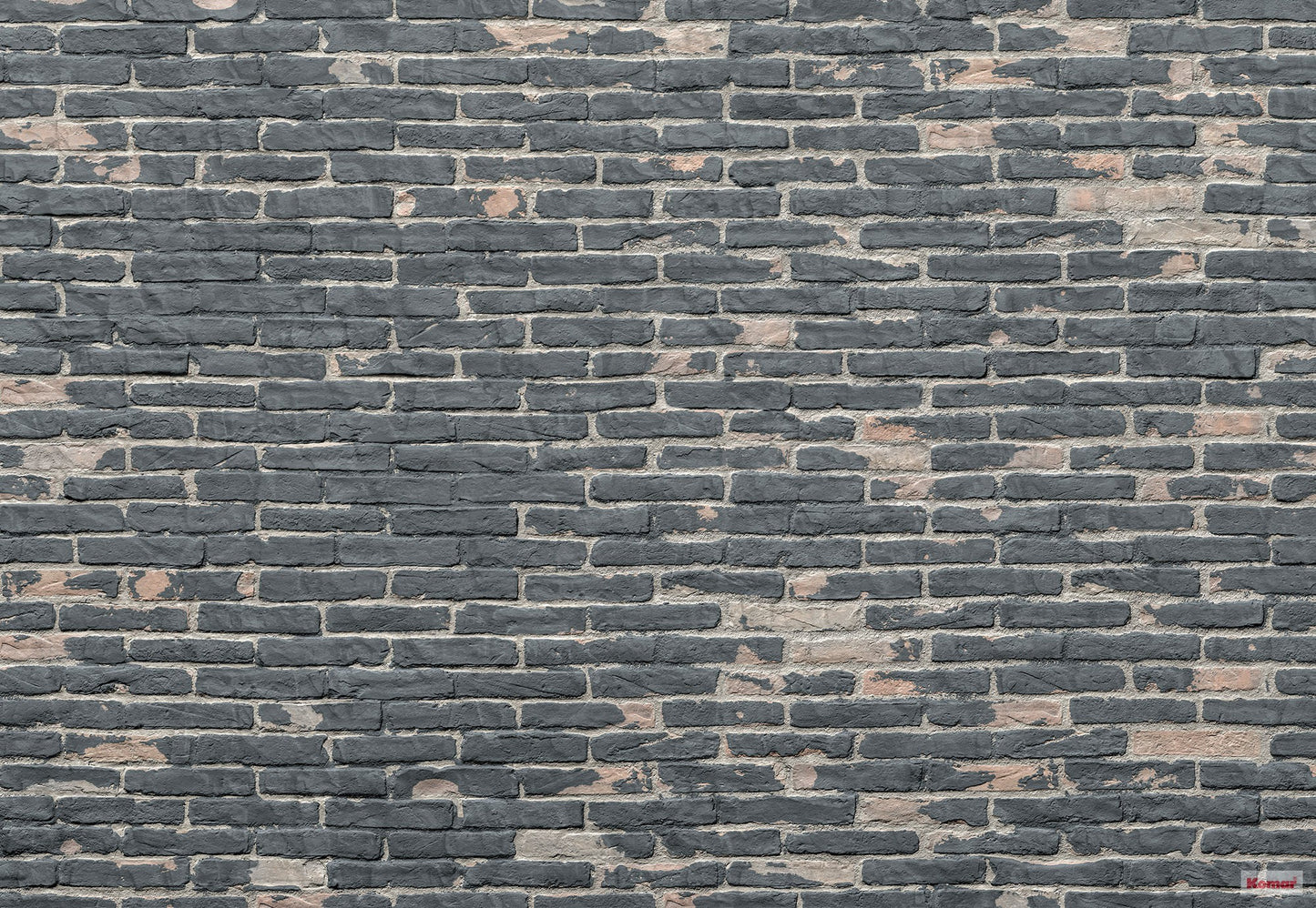 Black Painted Brick Wall Stone Brick & Wood Non-Woven Wall Mural  (W x H) 368cm x 248cm (144" x 98")