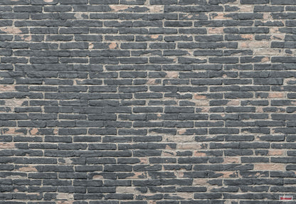 Black Painted Brick Wall Stone Brick Non-Woven Wall Mural  (W x H) 368cm x 248cm (144" x 98")